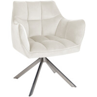 Esszimmerstuhl SWING Samt edelstahl - 81x67x58cm, creme,...