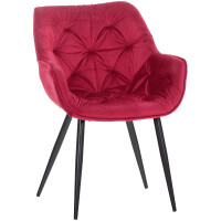 Esszimmerstuhl VIVI - Rot Samt, Metall | 83x58x62cm