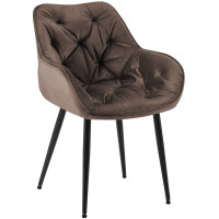 Esszimmerstuhl VIVI - Braun Samt, Metall | 83x58x62cm