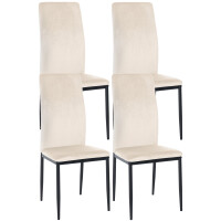 4er Set Esszimmerst&uuml;hle SAVINO Samt -...