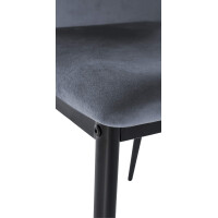 6er Set Esszimmerstühle SAVINO Samt - 99x41,5x40cm, hel