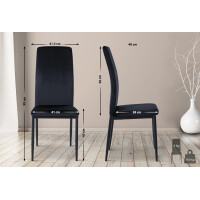 6er Set Esszimmerstühle SAVINO Samt - 99x41,5x40cm, sch