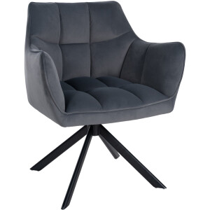 Esszimmerstuhl SWING Samt schwarz - 81x67x58cm, dunkelgrau, 