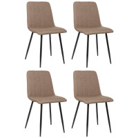 4er Set St&uuml;hle LENZ Stoff - 88x45x53cm, braun,...