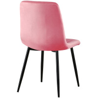 Stuhl LENZ Samt - 88x45x53cm, pink, Metall Gestell 5