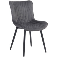Stuhl KELCE Samt - 80,5x50x62cm, dunkelgrau, Metall Gestell