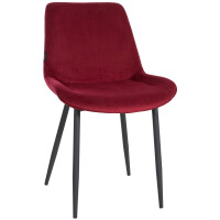 Esszimmerstuhl WIKIL Samt - 80x51x60cm, rot, Samt |...