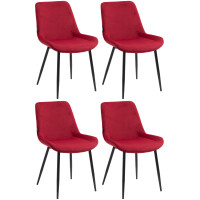 4er Set Esszimmerst&uuml;hle WIKIL Samt - 80x51x60cm,...