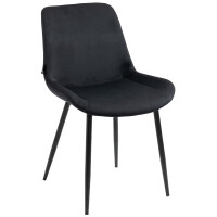 2er Set Esszimmerstühle WIKIL Samt - 80x51x60cm, schwar