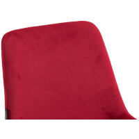 2er Set Esszimmerstühle WIKIL Samt - 80x51x60cm, rot, S
