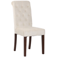 Esszimmerstuhl WALES Samt - 98x45x63cm, creme, Holz Gestell