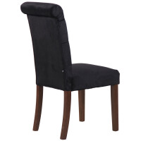 2er Set Esszimmerstühle WALES Samt - 98x45x63cm, schwar