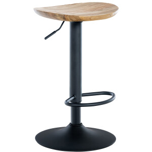 Barhocker höhenverstellbar Natur SABU - Holz, 56-80x41x
