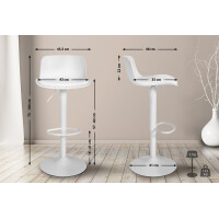 Barhocker höhenverstellbar Weiß KUSI - Kunstleder