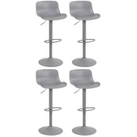 Barhocker 4er Set h&ouml;henverstellbar Grau KUSI -...