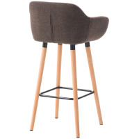 Barhocker mit Lehne Braun VILO - Stoffbezug, 99x55x46cm 3