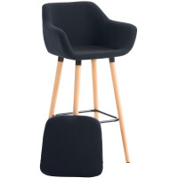 Barhocker mit Lehne Schwarz VILO - Stoffbezug, 99x55x46cm 7