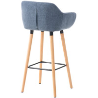 Barhocker 2er Set mit Lehne Blau VILO - Stoffbezug, 99x55x46