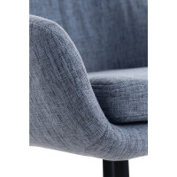 Barhocker 2er Set mit Lehne Blau VILO - Stoffbezug, 99x55x46
