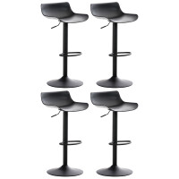 Barhocker 4er Set h&ouml;henverstellbar Schwarz JUTO...