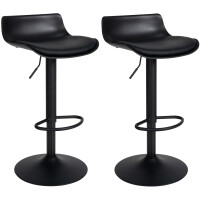 Barhocker 2er Set h&ouml;henverstellbar Schwarz JUTO...