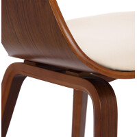 Besucherstuhl LONDON - 73x49x46cm, Walnuss/Creme | Kunstlede