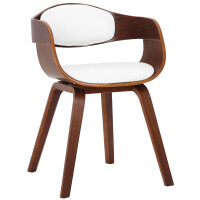 Besucherstuhl LONDON - 73x49x46cm, Walnuss/Wei&szlig;...