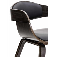 2er Set Stühle LONDON Kunstleder - 73x49x46cm, Schwarz/