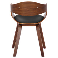 2er Set Stühle LONDON Kunstleder - 73x49x46cm, Walnuss/