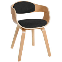 Besucherstuhl LONDON Stoff - 73x49x46cm, Natur/Schwarz |...