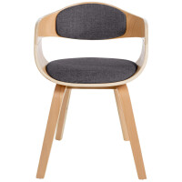 Besucherstuhl LONDON Stoff - 73x49x46cm, Natur/Hellgrau | St