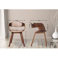 Besucherstuhl LONDON Stoff - 73x49x46cm, Walnuss/Creme | Sto