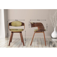 Besucherstuhl LONDON Stoff - 73x49x46cm, Walnuss/Hellgr&uuml
