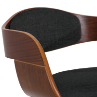 Besucherstuhl LONDON Stoff - 73x49x46cm, Walnuss/Schwarz | S