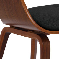 Besucherstuhl LONDON Stoff - 73x49x46cm, Walnuss/Schwarz | S