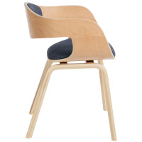 2er Set Stühle LONDON Stoff - 73x49x46cm, Natur/Blau | 