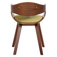2er Set Stühle LONDON Stoff - 73x49x46cm, Walnuss/Hellg