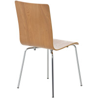 Besucherstuhl PEPE - 87x43x47cm, Eiche | Holz | Metall in Ch