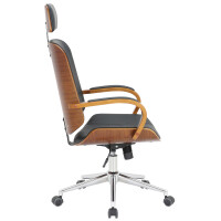 Bürostuhl Chefsessel KINGO - 118x70x70, Walnuss/Schwarz