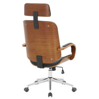 Bürostuhl Chefsessel KINGO - 118x70x70, Walnuss/Schwarz
