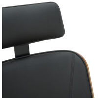 Bürostuhl Chefsessel KINGO - 118x70x70, Walnuss/Schwarz