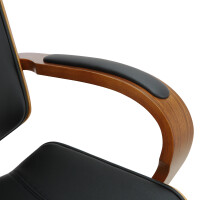 Bürostuhl Chefsessel KINGO - 118x70x70, Walnuss/Schwarz