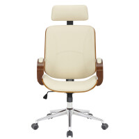 Bürostuhl Chefsessel KINGO - 118x70x70, Walnuss/Creme |