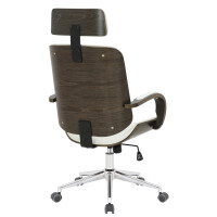 Bürostuhl Chefsessel KINGO Grau - 118x70x70, Weiß