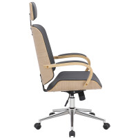 Bürostuhl Chefsessel KINGO - 118x70x70, Natur/Grau | Ku
