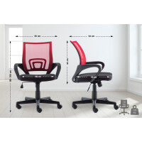 Bürostuhl PARIS - 88x56x54, Rot | Kunstleder | Kunststo