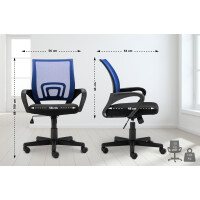 Bürostuhl PARIS - 88x56x54, Blau | Kunstleder | Kunstst