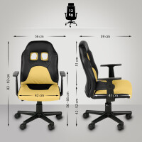 Kinder Bürostuhl MIA - 83x56x59, Schwarz/Gelb | Kunstle