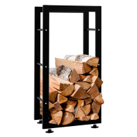 Kaminholzregal innen Metall SATLO| Schwarz, 25x40x80cm