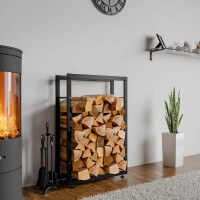 Kaminholzregal innen Metall SATLO| Schwarz, 25x60x100cm 3
